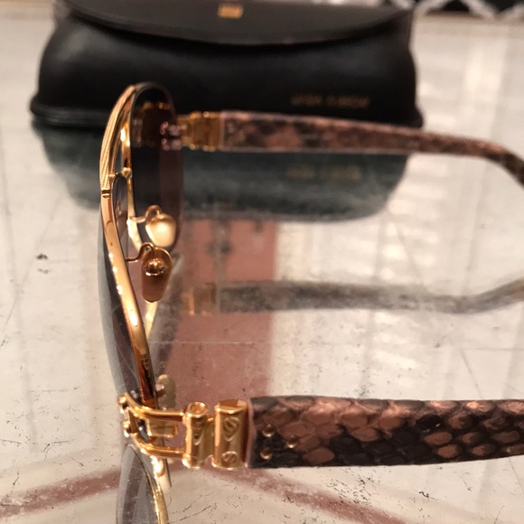 Linda Farrow Luxe Snakeskin Aviators